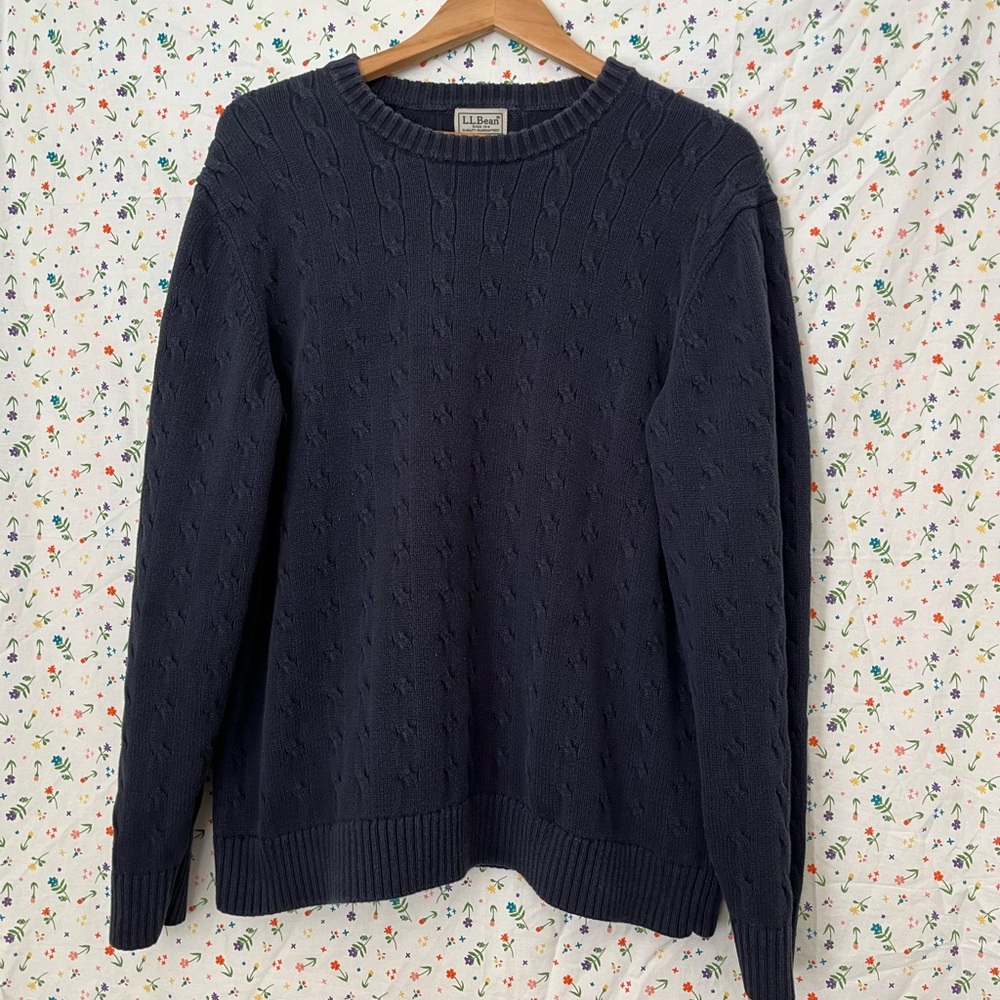 L.L. Bean Women's Navy Crew Neck Sweater